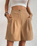EB - Hoch taillierte Damen Shorts mit weitem Schnitt