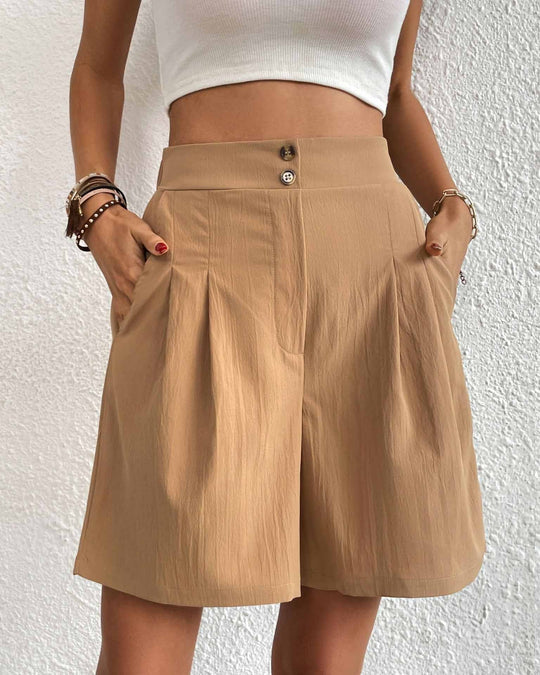 R&B - Hoch taillierte Damen Shorts mit weitem Schnitt