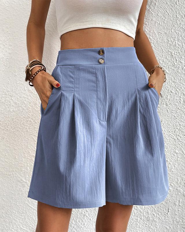 R&B - Hoch taillierte Damen Shorts mit weitem Schnitt