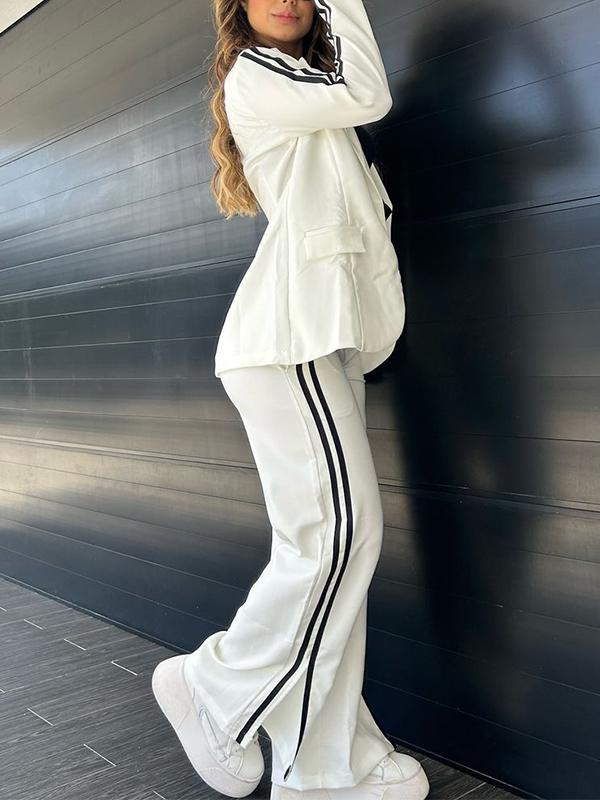 R&B | Sportliches Co Ord Satz mit Blazer und Weitem Hosen