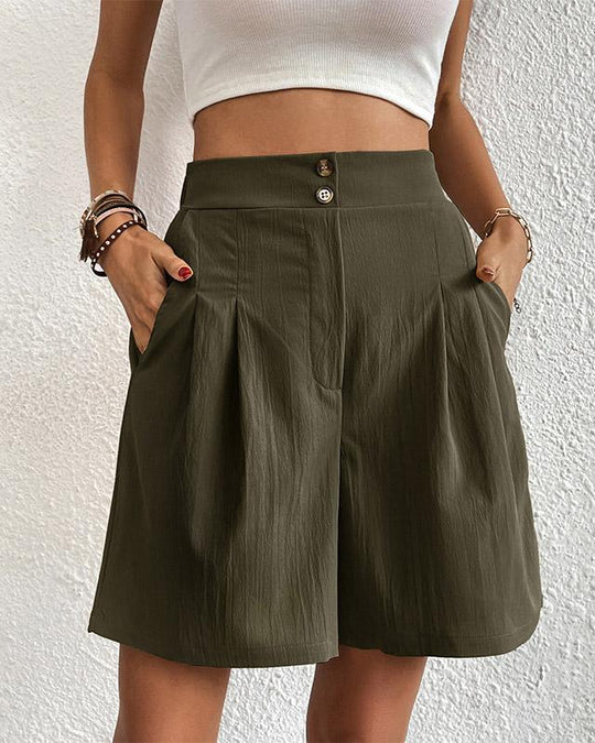 R&B - Hoch taillierte Damen Shorts mit weitem Schnitt