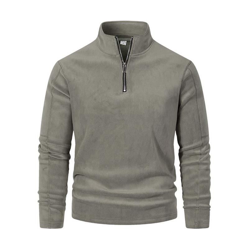 R&B | Langärmliger Pullover mit Halblangem Reißverschluss Weicher Fleece Komfort und Stil