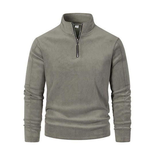 R&B | Langärmliger Pullover mit Halblangem Reißverschluss Weicher Fleece Komfort und Stil