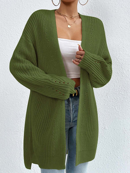 R&B | Kardigan - V-Ausschnitt Lockere Mittellange Gestrickte Jacke, Lässig und Bequem