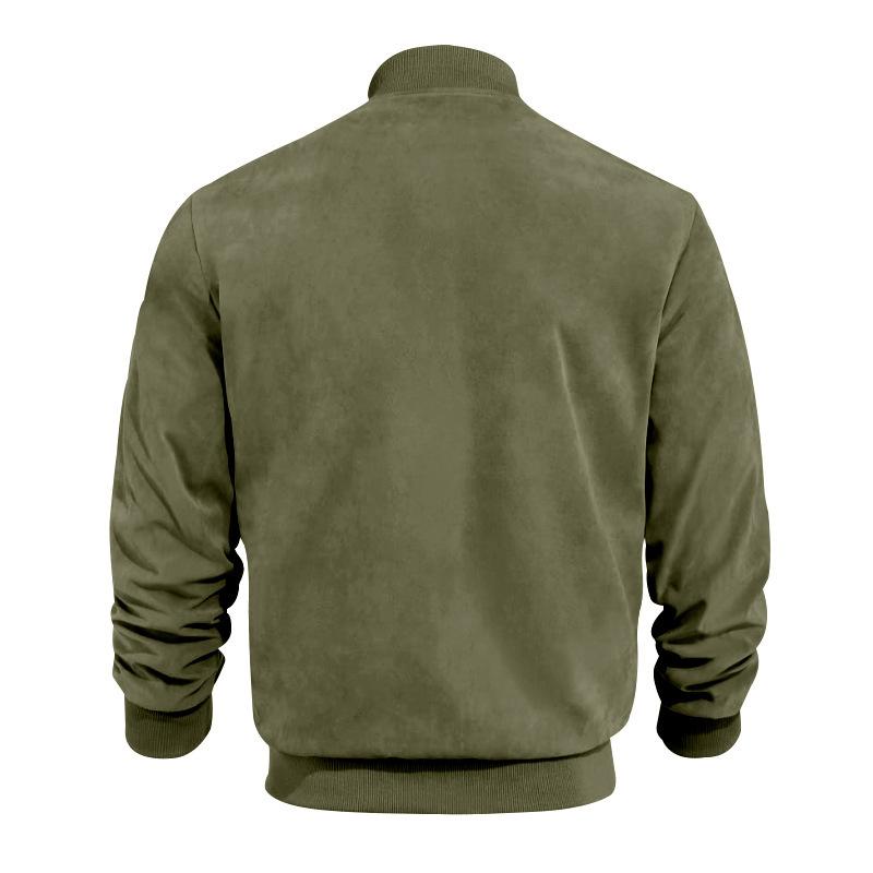 R&B | Leichte Übergangsjacke für Männer im Wildleder-Look mit Stehkragen