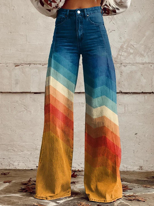 R&B | Bedruckte Weite Hose