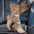 R&B | Cowboystiefel mit Blockabsatz Dekorative Schnalle