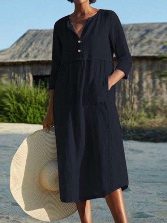 R&B | Kleid aus Baumwolle mit Halbarm