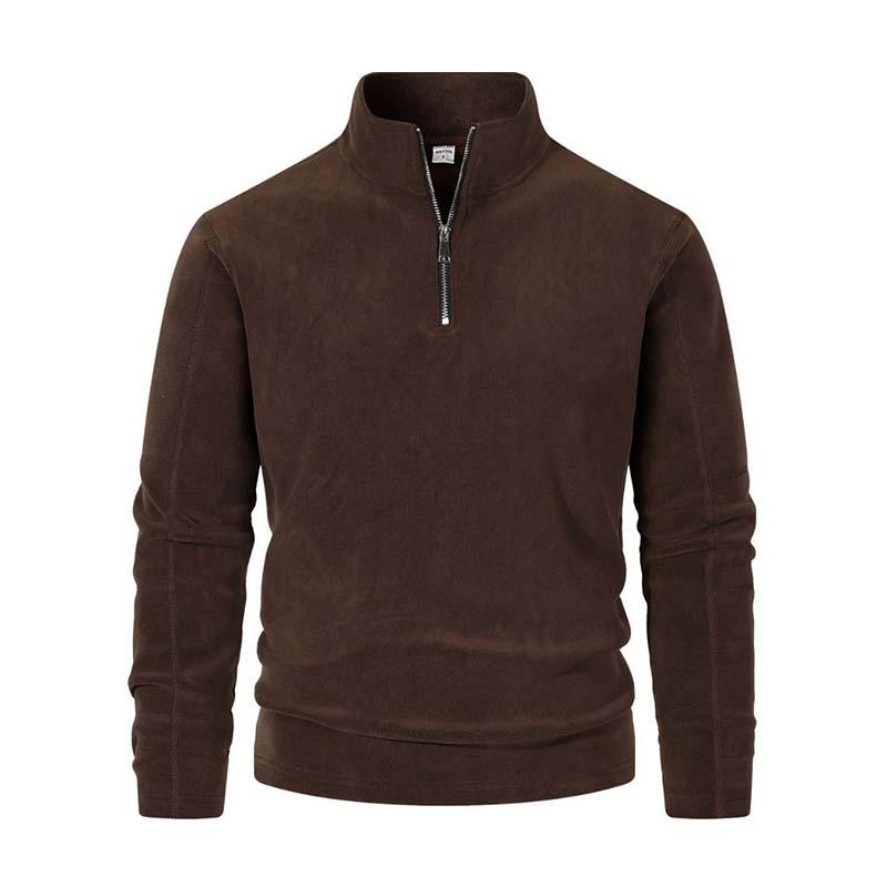 R&B | Langärmliger Pullover mit Halblangem Reißverschluss Weicher Fleece Komfort und Stil