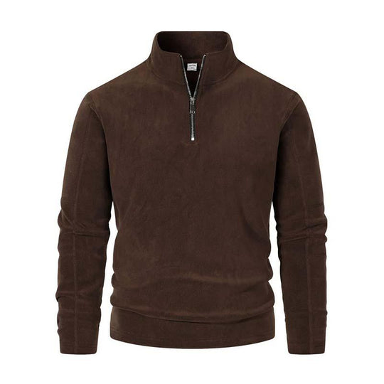 R&B | Langärmliger Pullover mit Halblangem Reißverschluss Weicher Fleece Komfort und Stil