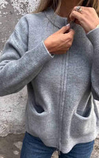 R&B | Reißverschluss-Strickjacke aus Baumwolle