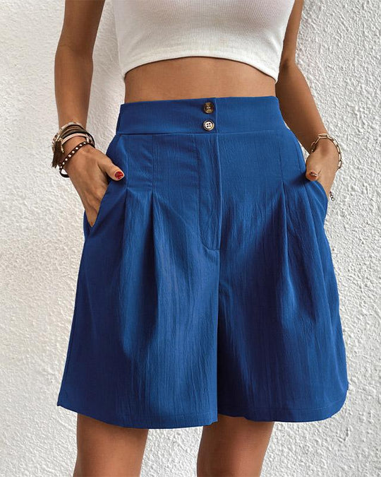 R&B - Hoch taillierte Damen Shorts mit weitem Schnitt