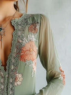 R&B | Boho Bluse Mit Spitze Und Blumenmuster