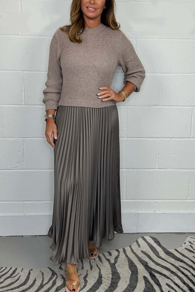 R&B | Langer Pullover Mit Faltenrock