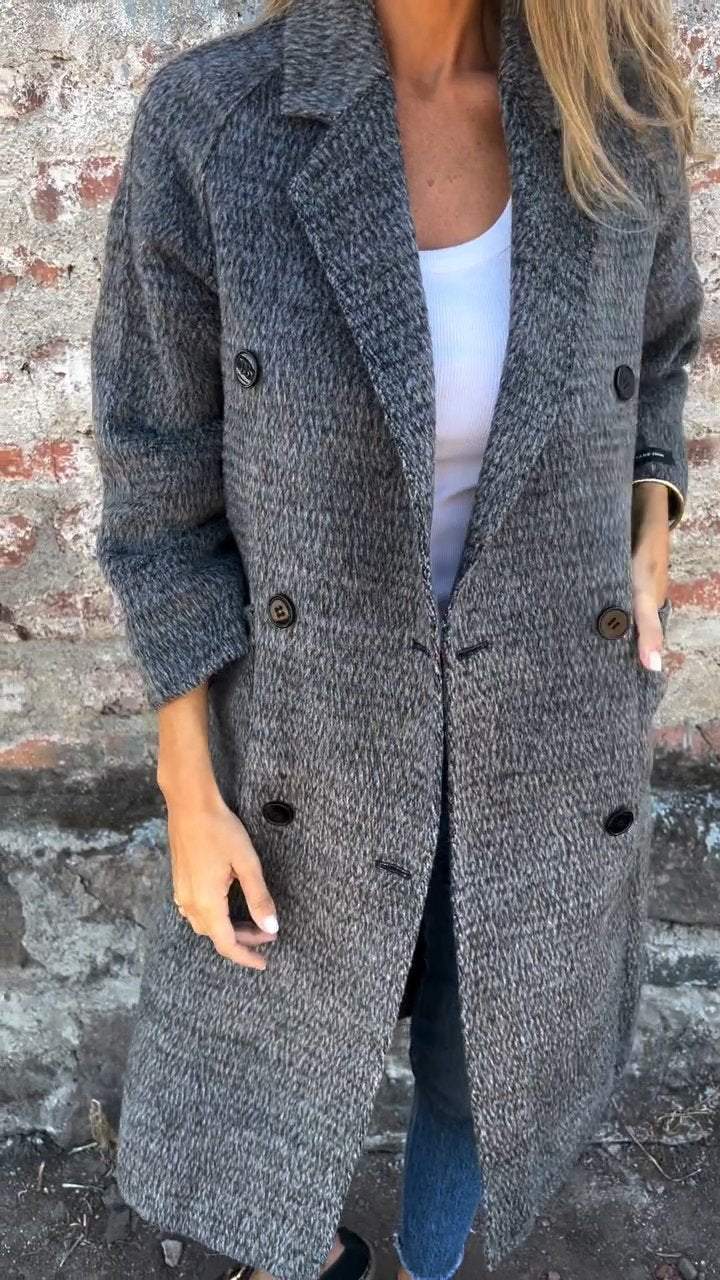 R&B | Lange Jacke mit Doppelknopfverschluss Zeitloses Design Elegante Passform