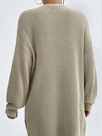 R&B | Kardigan - V-Ausschnitt Lockere Mittellange Gestrickte Jacke, Lässig und Bequem