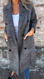 R&B | Lange Jacke mit Doppelknopfverschluss Zeitloses Design Elegante Passform