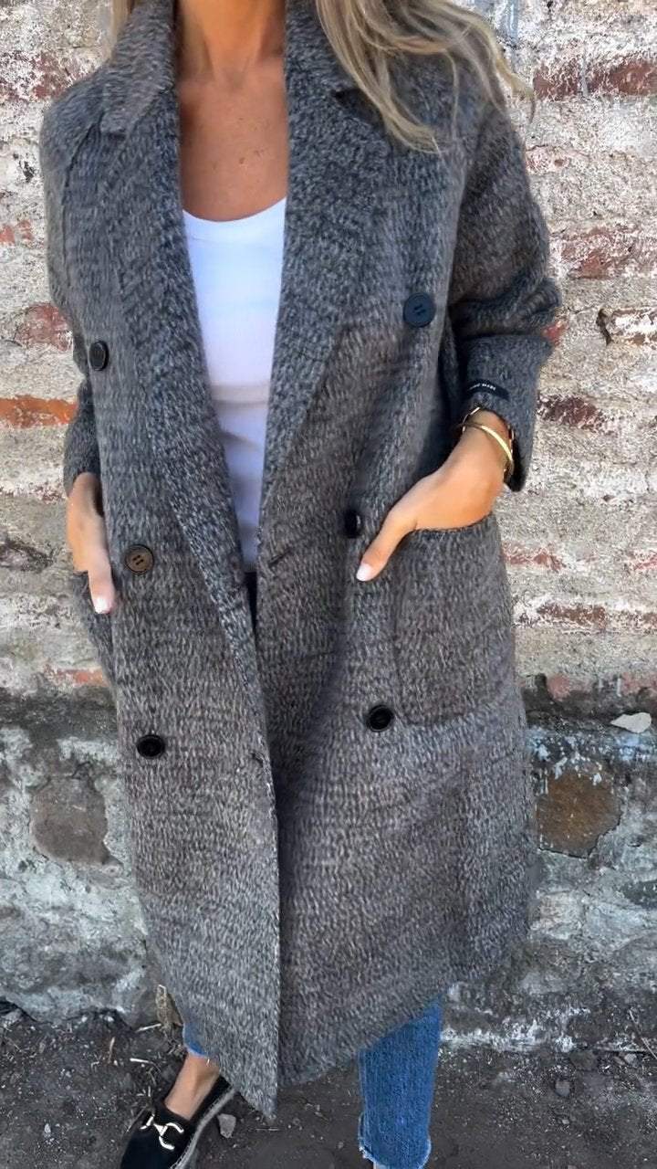 R&B | Lange Jacke mit Doppelknopfverschluss Zeitloses Design Elegante Passform