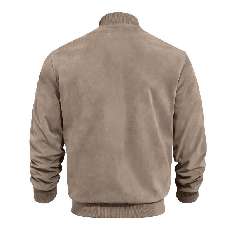R&B | Leichte Übergangsjacke für Männer im Wildleder-Look mit Stehkragen
