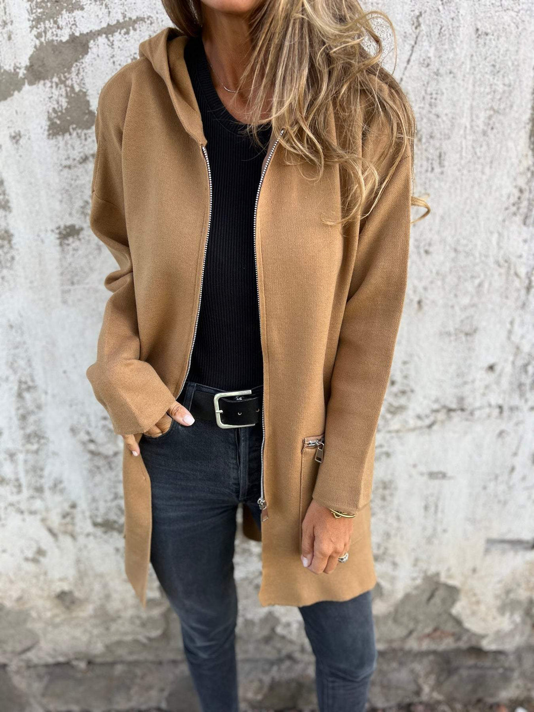 R&B | Casual Jacke mit Rundhalsausschnitt und Reißverschluss