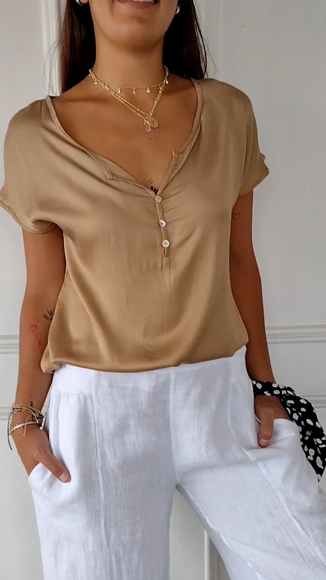 R&B | Bequeme Bluse mit V-Ausschnitt für Frauen
