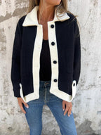 R&B | Kurze Jacke mit Kontrastkanten Moderner Schnitt Zeitloses Design