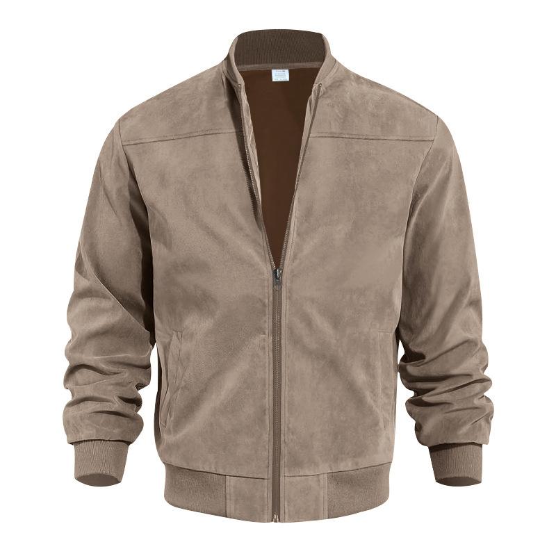R&B | Leichte Übergangsjacke für Männer im Wildleder-Look mit Stehkragen