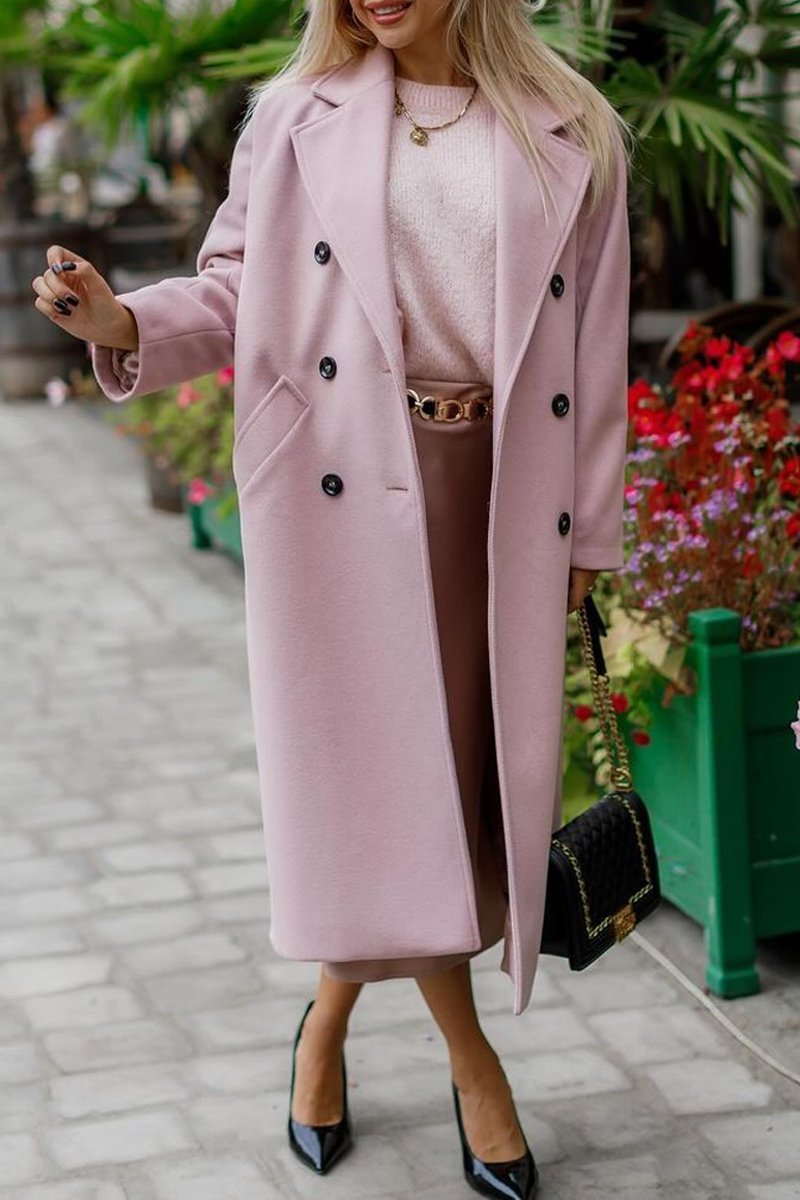 R&B | Lange Jacke mit Doppelknopfverschluss Eleganter Schnitt Zeitloses Design
