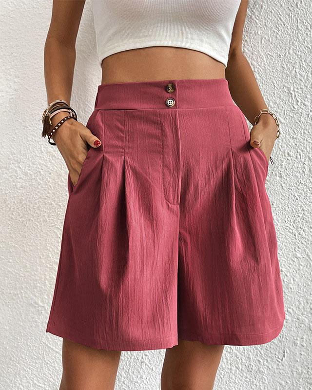 R&B - Hoch taillierte Damen Shorts mit weitem Schnitt