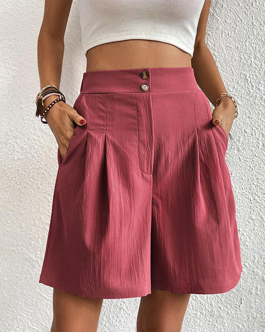 R&B - Hoch taillierte Damen Shorts mit weitem Schnitt