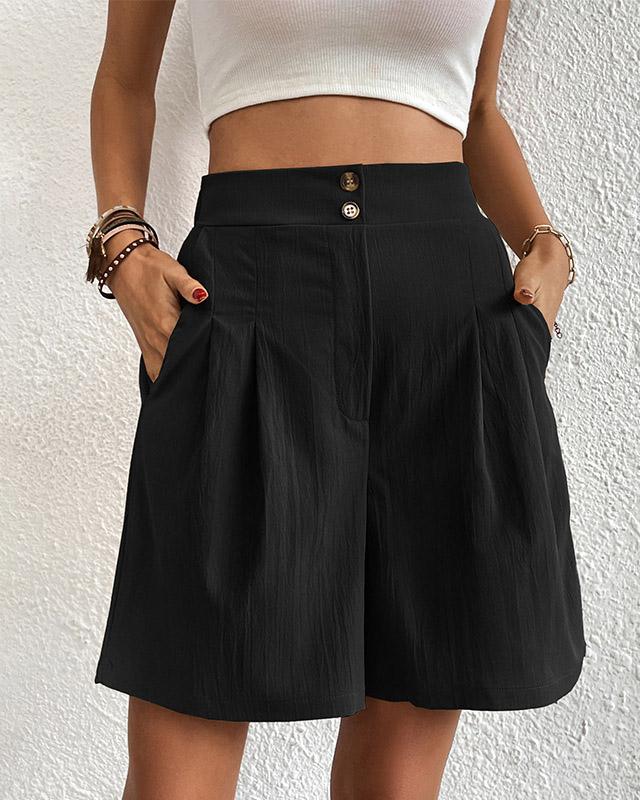 R&B - Hoch taillierte Damen Shorts mit weitem Schnitt