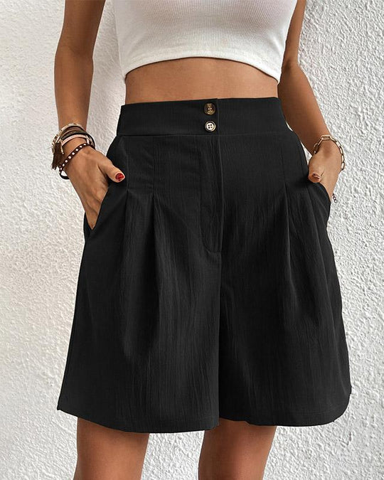 R&B - Hoch taillierte Damen Shorts mit weitem Schnitt