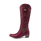 R&B | Hohe Stiefel mit Metallnieten und Kobigem Absatz
