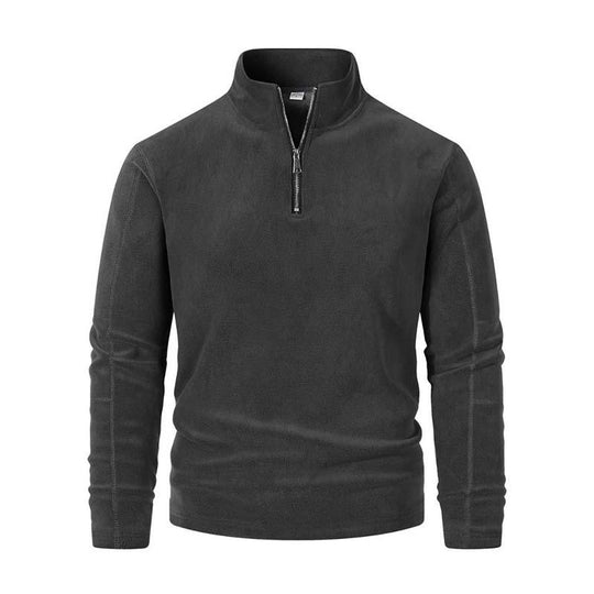 R&B | Langärmliger Pullover mit Halblangem Reißverschluss Weicher Fleece Komfort und Stil