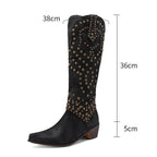R&B | Hohe Stiefel mit Metallnieten und Kobigem Absatz