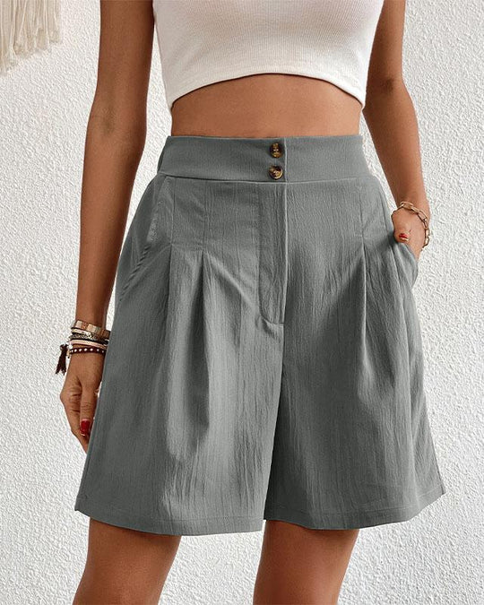 R&B - Hoch taillierte Damen Shorts mit weitem Schnitt