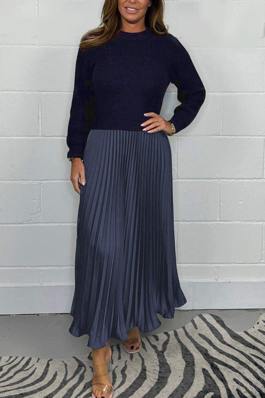 R&B | Langer Pullover Mit Faltenrock