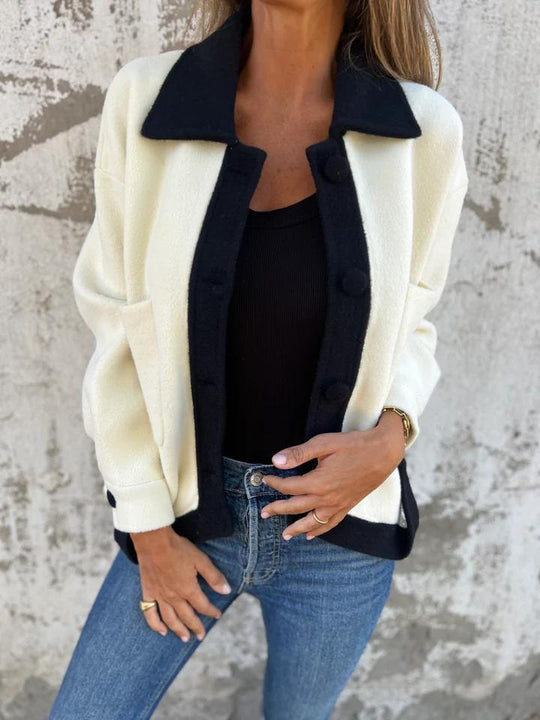 R&B | Kurze Jacke mit Kontrastkanten Moderner Schnitt Zeitloses Design