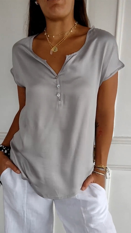 R&B - Bequeme Bluse mit V-Ausschnitt für Frauen