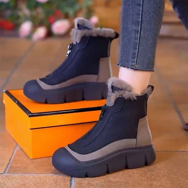 R&B | Damen Wasserdichte Warme Reißverschluss Schneestiefel