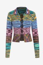 R&B | Strickcardigan Mehrfarbig Wollmischung Kreativ und Zeitlos