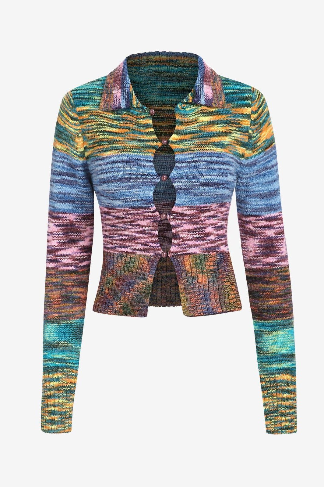 R&B | Strickcardigan Mehrfarbig Wollmischung Kreativ und Zeitlos