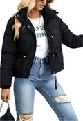 R&B | Warme Damen Pufferjacke mit Reißverschluss und Hohem Kragen
