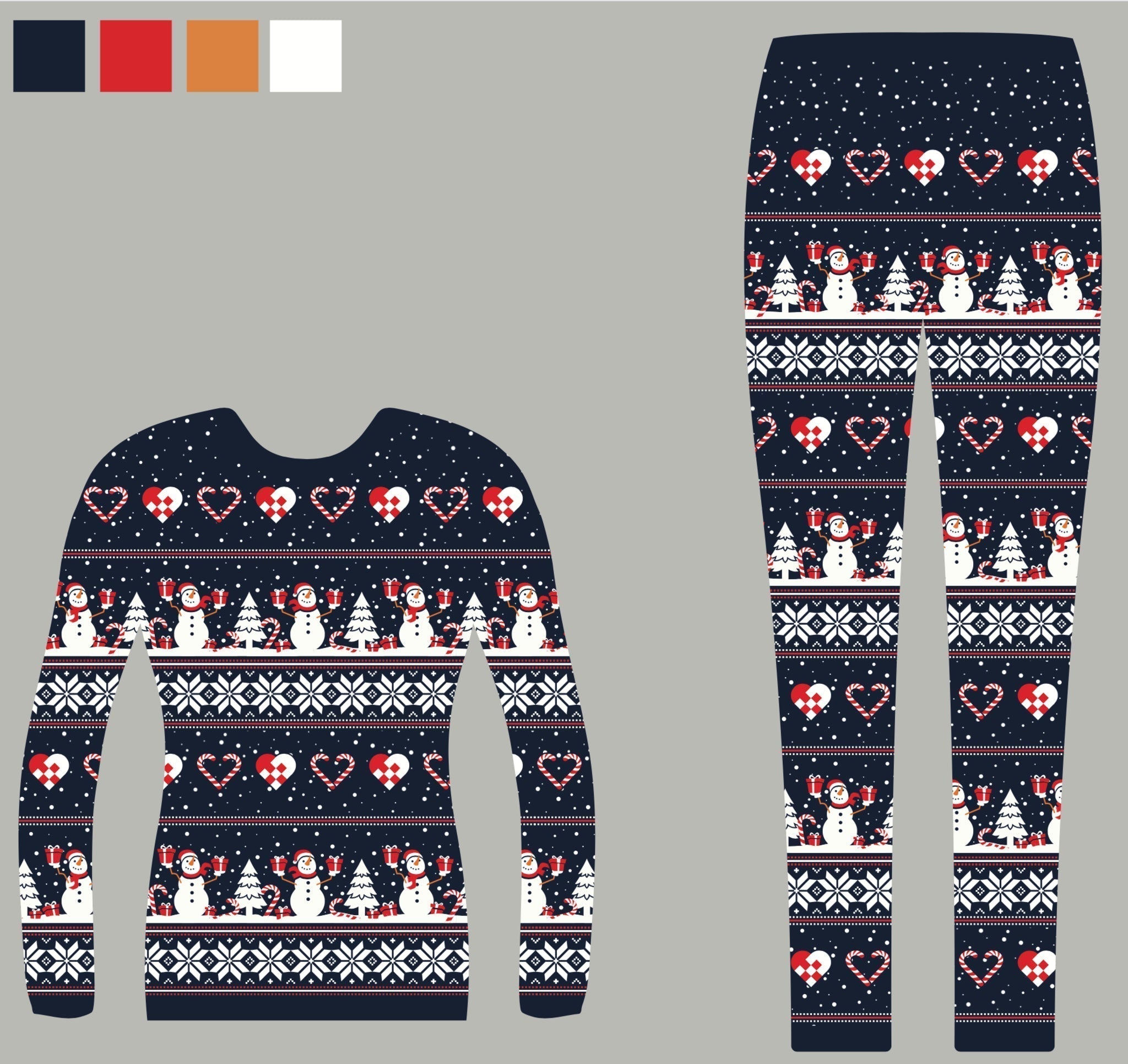 R&B | Weihnachtsherz Weihnachts-Pyjama Navy