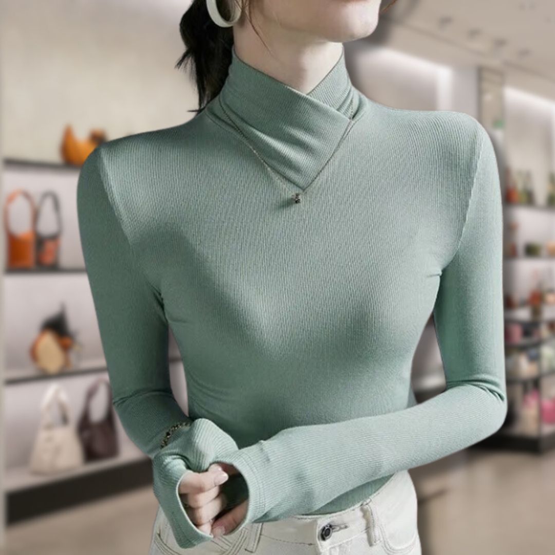 R&B | Damen Rollkragenpullover mit Gewinde