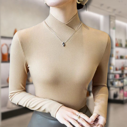 R&B | Damen Rollkragenpullover mit Gewinde