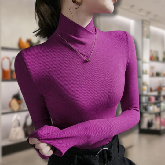 R&B | Damen Rollkragenpullover mit Gewinde
