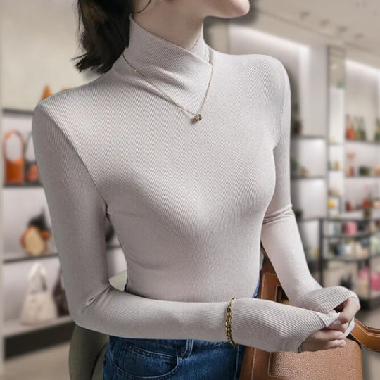 R&B | Damen Rollkragenpullover mit Gewinde