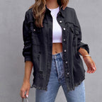 R&B | Lässige Damen Denimjacke mit Langen Ärmeln