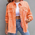 R&B | Lässige Damen Denimjacke mit Langen Ärmeln